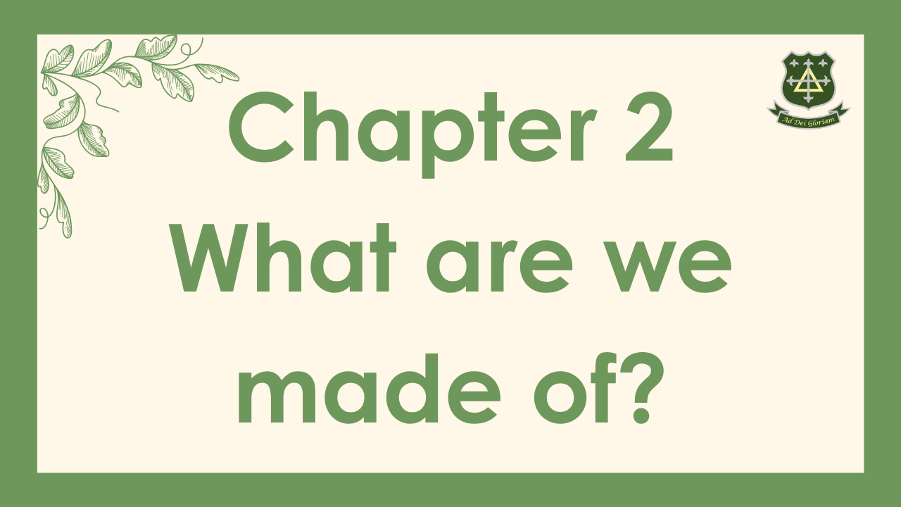 Chapter 2: What are we made of?